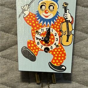 Vintage German Googly Eyed Clown Clock